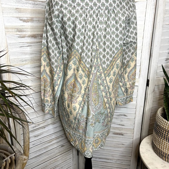 SOFT SURROUNDINGS Women's Tabitha Paisley Sky Pintuck Tunic Top Cotton Pastel XS - Picture 11 of 12